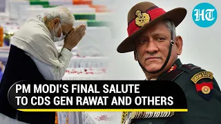 Watch: PM Modi leads India in paying tributes to General Bipin Rawat, 12 other crash victims