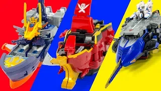 PowerRangers MegaForce LegendaryMegaZord SazerX SharkLeaguer UranusSaver BattleShip Transformation