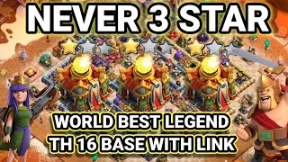 Town Hall 16 world best legend base 2024.*Never 3 star*Anti everything.#clashofclans#coc