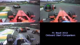 F1 Brazil 2012 - Onboard Start Comparison