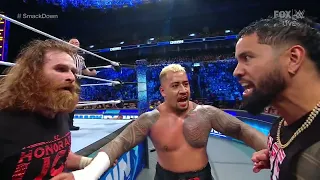 Solo Sikoa & Sami Zayn vs The Brawling Brutes – Roman Reigns Entrance - WWE Smackdown 10/28/22