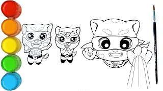 menggambar dan mewarnai My Talking Tom Heroes - New Hero on the Block | Super kreatif untuk anak