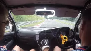 Mitsubishi Evo VI Nurburgring chasing VERY fast BMW E30 M3 and Porsche 911 GT3