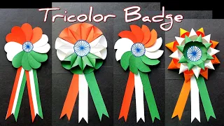 Indian Tricolor Badge Ideas/Tricolor Badge Making Ideas/Republic Day Crafts/26th January Craft Ideas