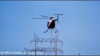MD530 Helicopter Power Line Work - Dangerous Job