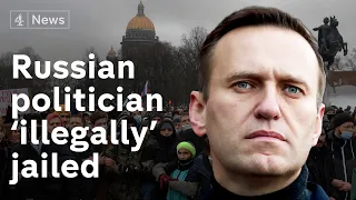 Jailed Russian politician condemns his ‘illegal’ imprisonment, as protesters rally behind him