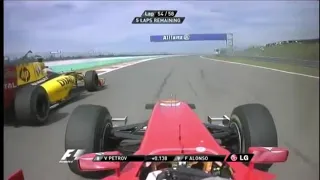 Fernando Alonso overtake on Vitaly Petrov Turkish GP 2010