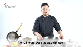 How to season La gourmet NITRIGAN Wok 铸铁锅开锅养锅指南