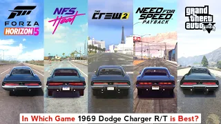 1969 Dodge Charger R/T Comparison in NFS Heat, The Crew 2, Forza Horizon 5 & 4, NFS Payback, GTA 5