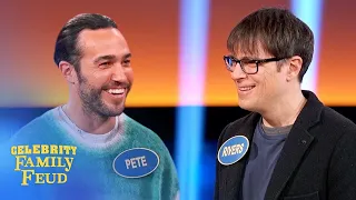 Pete Wentz and Rivers Cuomo hug it out... just this once! | Celebrity Family Feud