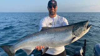Giant King Salmon!!! (Trolling Lake Ontario in July)