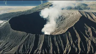 ACTIVE VOLCANO ERUPTION IN EAST JAVA, INDONESIA - Mount Bromo