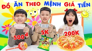 Thử Thách Ai May Mắn Hơn | Ăn Theo Mệnh Giá Tiền ♥ Minh Khoa TV