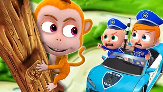 Baby Police Chases Naughty Monkey Thief - Baby Police Song - Funny Songs & Nursery Rhymes