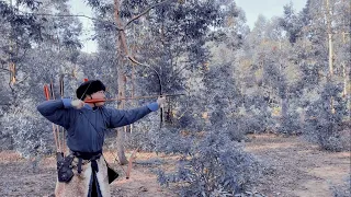 Winter special effects video ：bad shooting 9 liangzhi manchu bow 32inch 95lb 30inch 88lb