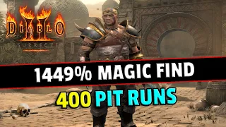 Barb with HUGE Magic Find, 1449% ! Finding rarest items !! Diablo 2 resurrected