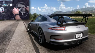 Porsche 911 GT3 RS - Forza Horizon 5 Steering Wheel Gameplay