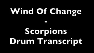 Wind Of Change - Scorpions - Drum Transcript DIFFICULTY 1/5 ⭐️