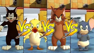 Tom and Jerry in War of the Whiskers Nibbles Vs Tom Vs Butch Vs Duckling (Master Difficulty)