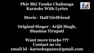 Phir bhi tumko chahunga karaoke with lyrics new video song 2017-18