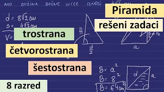 Piramida rešeni zadaci - matematika za 8 razred