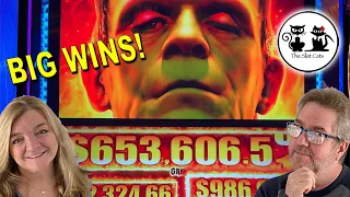 NICE RUN ON FRANKENSTEIN SLOT MACHINE! PLUS DRAGON UNLEASHED BONUS #lasvegas #casino #slots