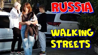 Russia Sochi walking Adler embankment and Prosveshcheniya street 4k video