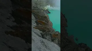 FPV Flying Over Acid Lake in Volcano Ijen Indonesia 🇮🇩