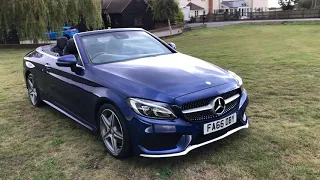 Mercedes C220d amg line convertible blue 2017 66 plate for sale @ Auto 2000 Epping
