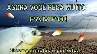 chicote com flutuador para pampo na pesca de praia. #pescadopampo #chicoteboiapampo #pampo #pompano