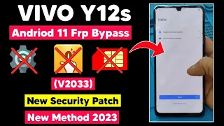 Vivo Y12s (V2033) Android 11 Frp Bypass | Vivo Y12s Google Account Remove easy method 2023