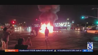 Car explodes in flames during street takeover in Willowbrook