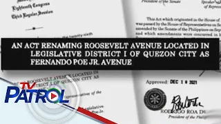 Roosevelt Avenue sa Quezon City, tatawagin nang 'FPJ Avenue' | TV Patrol