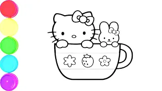 Hello Kitty Cupcake 🧁 Drawing, Painting, Coloring for Kids and Toddlers