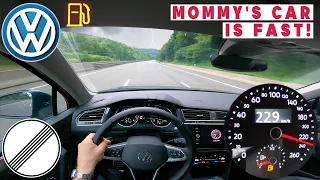 2021 VW TIGUAN 1.5 TSI ACT MANUAL TOP SPEED ON GERMAN AUTOBAHN🏎WITH ALMOST EMPTY TANK OVER 6000 RPM