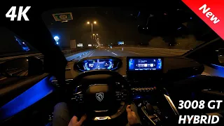 Peugeot 3008 GT Hybrid 2022 - Night POV & FULL review in 4K - PHEV 300 HP, 0 - 100 km/h