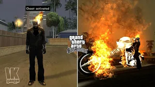 Secret Ghost Rider Cheat Code in GTA San Andreas [Ghost Rider Bike] ( Secret Mod ) #2023