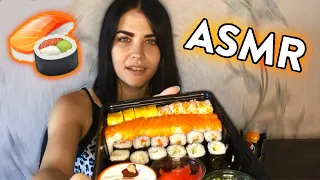 МУКБАНГ РОЛЛЫ СУШИ 🍣 АСМР 🥢  ASMR MUKBANG SUSHI ROLLS 💋🍱