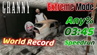 Granny - Extreme Mode World Record Any% Car Escape Speedrun In 03:45