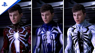 Marvel's Spider-Man 2 NG+ Peter's Lowenthal Opens His Mask With All New Symbiote Variants DLC Suits
