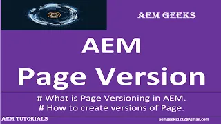 AEM Beginner #16 | Page Versioning in AEM