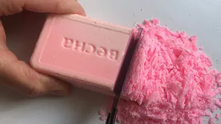ASMR cutting dry soap on the table