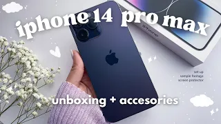 unboxing  Iphone 14 Pro Max deep purple  | aesthetic unboxing ☁️ accesories + camera test ✨asmr