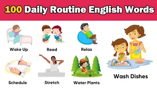 100 Daily Routine English Words | Learn English Vocabulary #dailyroutine #learnenglish
