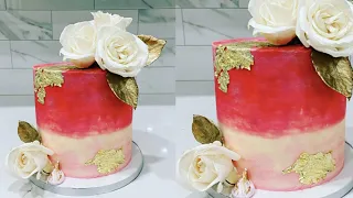 Buttercream two tone cake | Cake decorating tutorials | Sugarella Sweets