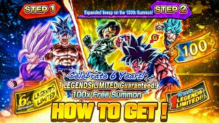 HOW TO GET LEGENDS 6TH ANIVERSARY FREE 200 SUMMON TICKETS | HOW TO GET 100 TICKET FOR 3 LF CHARACTER