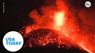 Mount Etna erupts for 4th time in a week,  debris shoots over 1 kilometer above volcano | USA TODAY