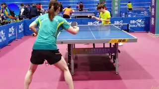 Chen Xingtong, Wang Manyu training at WTTC Durban 2023