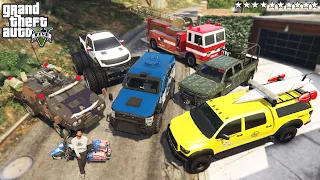 GTA 5 - Stealing EMERGENCY Cars with Franklin! (Real Life Cars #22)