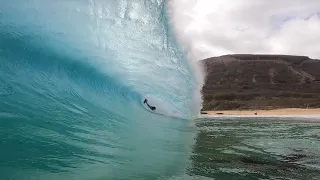 Sandys in Slow-Mo | Water Angle Shorebreak Barrels @ Sandy Beach